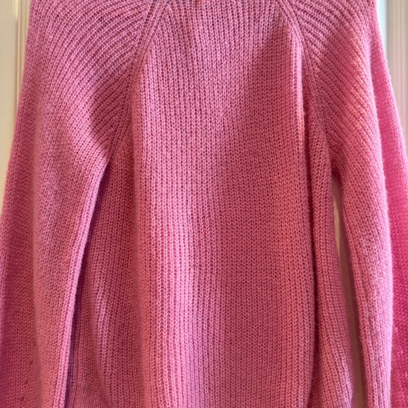 *MARINE LAYER DREAM YARN COLLARED PULLOVER SWEATER PINK PUNCH size S oversized - Picture 4 of 8